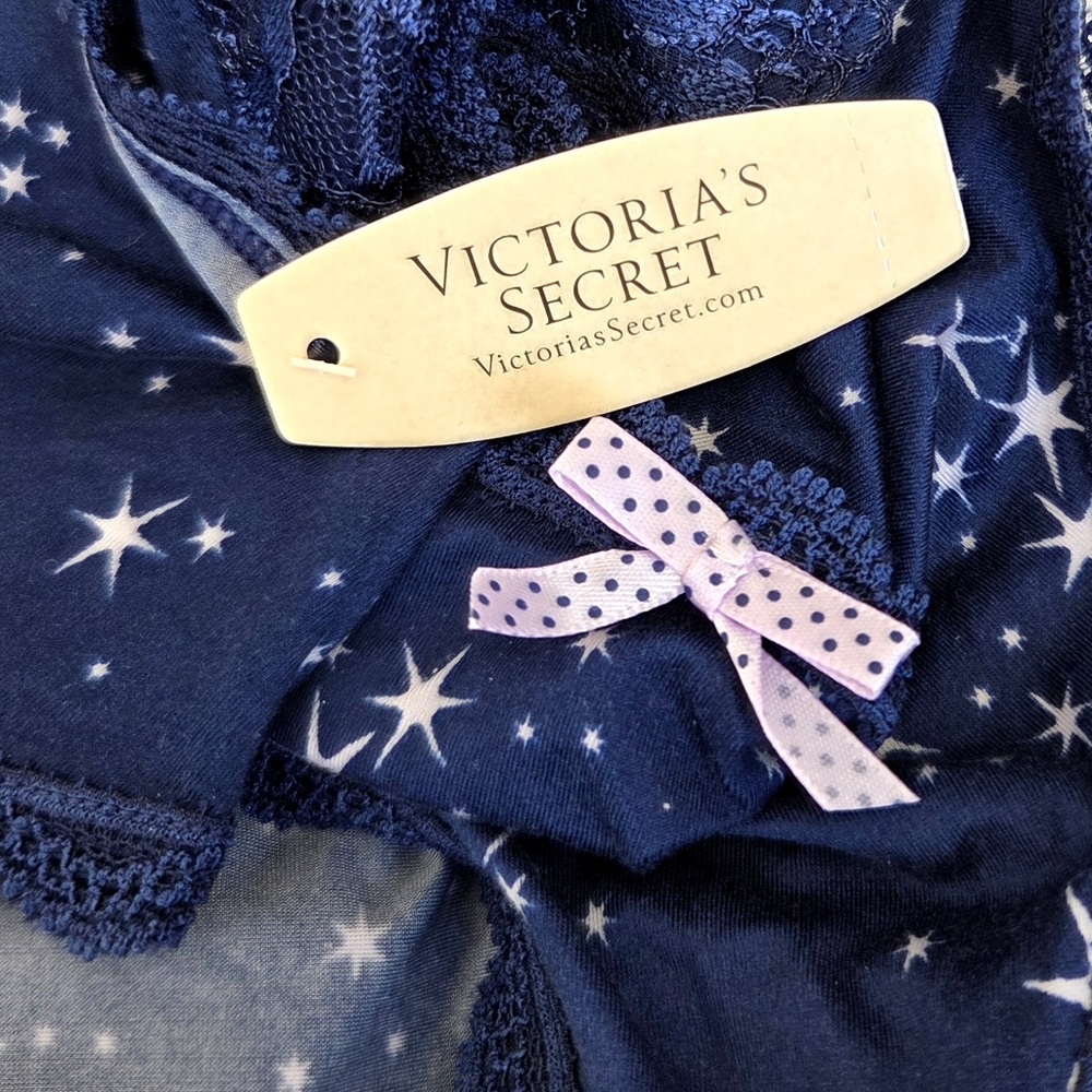Victoria's Secret Dream Angels Hiphugger Lace Panty Blue NWT Nylon Galaxy Stars - Picture 6 of 11